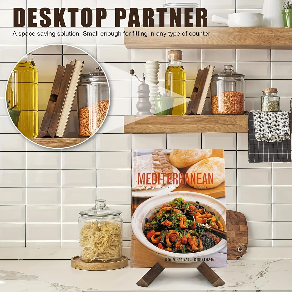 Kitchen Cooking Bookshelf, Kitchen Counter Cookbook Bookshelf, Wooden Cooking Bookshelf, Rustic Cooking Bookshelf
