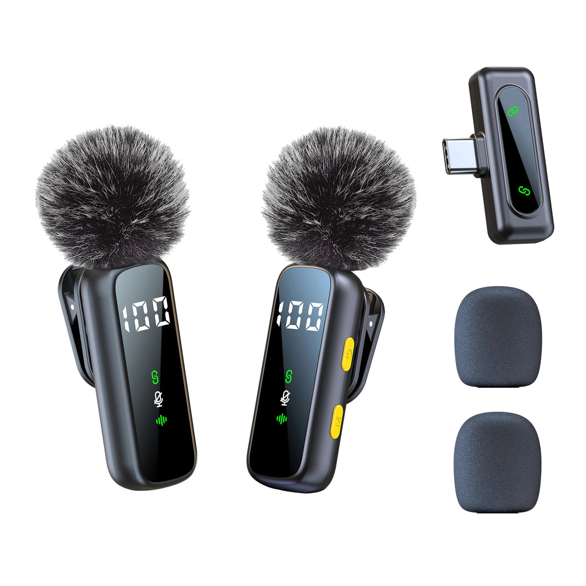 Wireless Lavalier Microphone, with a Sturdy and Rotatable Clip, Long Battery Life, Suitable for Type-C Interface Devices