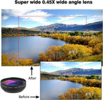 Universal Clip 2-in-1 Lens 37mm Professional 0.45X Super Wide-Angle & Macro HD for iPhone & Android Mobile Phones