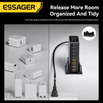 Essager 320W GaN Charger 8Port USB Type C Desktop Charging Station PD 100W Fast Charging For iPhone 17 16 15 iPad MacBook Laptop