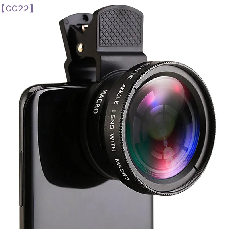 (CC22)2in1 Fisheye Phone Lens 0.45X Wide Angle Zoom Fish Eye Macro Lenses Camera Kits With Clip Lens On The Phone For Smartphone