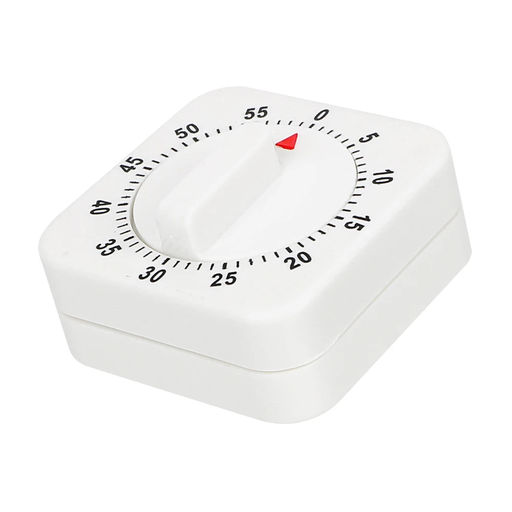60 Minutes Kitchen Timer Countdown Alarm Reminder HILIFE Cooking Tools Mechanical Timer White Square