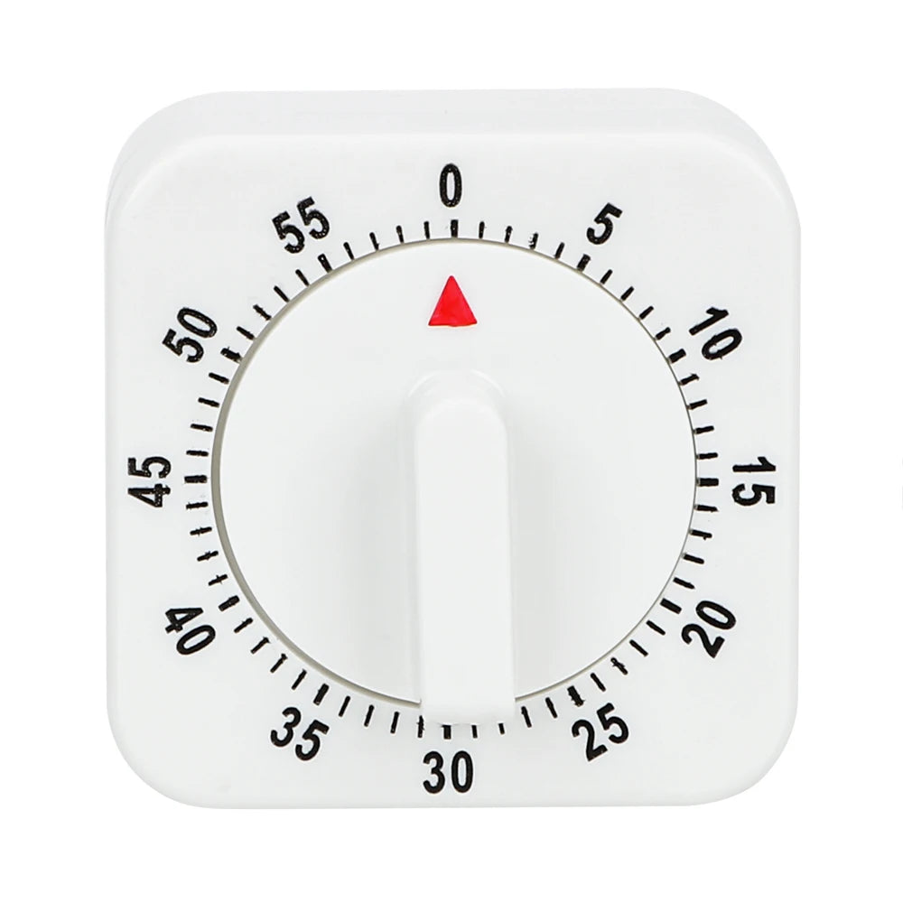 60 Minutes Kitchen Timer Countdown Alarm Reminder HILIFE Cooking Tools Mechanical Timer White Square