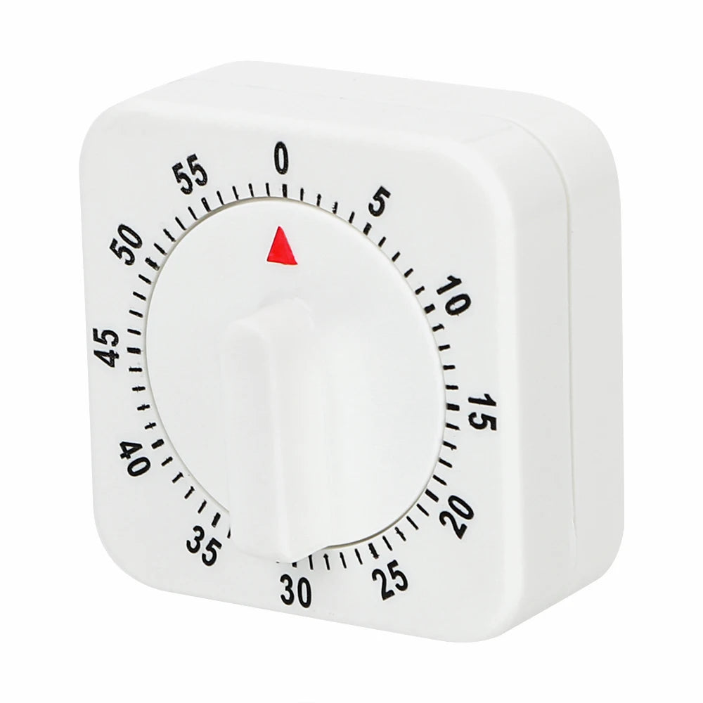 60 Minutes Kitchen Timer Countdown Alarm Reminder HILIFE Cooking Tools Mechanical Timer White Square
