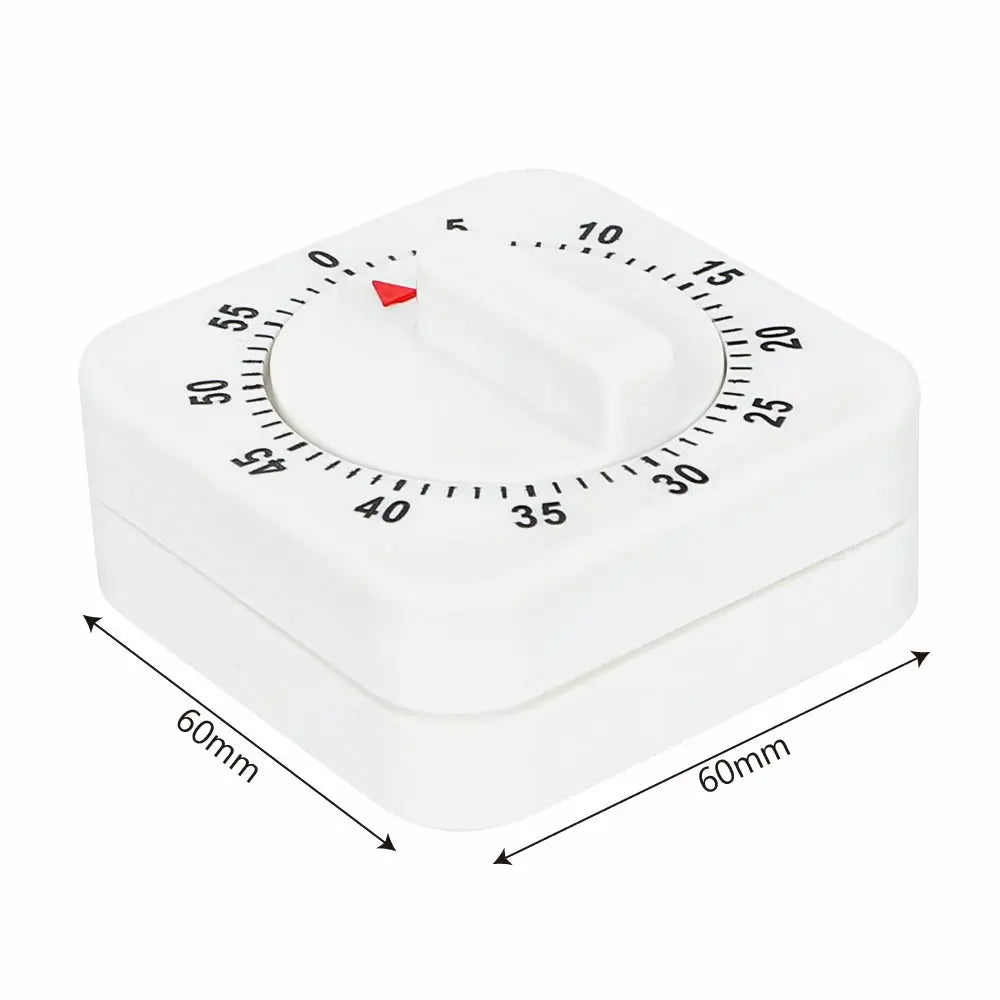 60 Minutes Kitchen Timer Countdown Alarm Reminder HILIFE Cooking Tools Mechanical Timer White Square