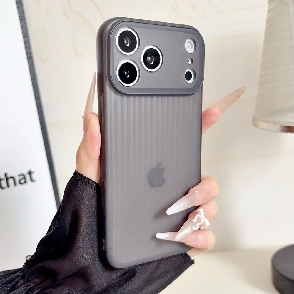 Corrugated Soft Matte TPU Case for iPhone 17 Pro Max 16 15 14 13 12 Pro Max Luxury Ultra Thin Translucent Phone Protection Cover