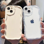 Anti Drop For Phone Case For iPhone 17 Pro 17 16 15 14 13 12 11 Pro Max 16 15 Plus Protection 3D Korean Ripple Soft Cover Coque