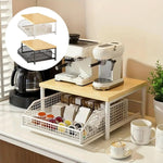 Kitchen Countertop Organizer Double Layer Organize Shelf Counter Organizer Drawer Microwave Spices Shelf Kitchen accessories