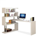 Modern Computer Desk with Bookshelf Standing Desk Shelf High-Quality Wooden Bookshelf with Computer Deskمكتب كمبيوتر مكتبي