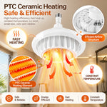 Smart 3-in-1 Bathroom Ceiling Light with PTC Heater, Ventilation Fan, 3 Color LED Lighting with Remote Control ,1H 2H 4H Timer