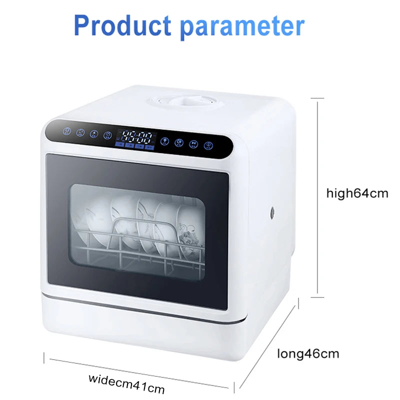 Smart Dishwasher, Home Appliance, Suitable for Hotels, Cars, and RVs, Plastic Housing