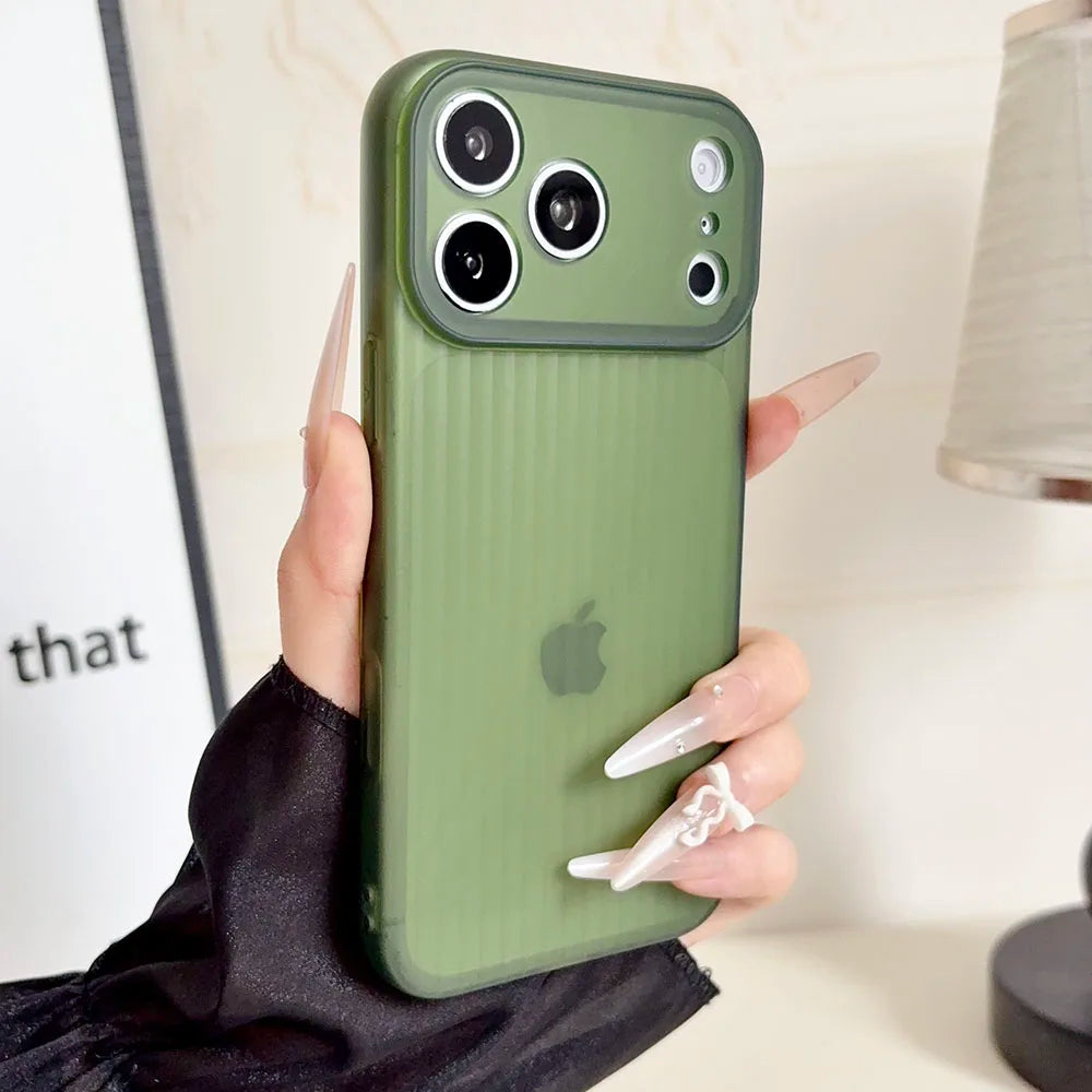 Corrugated Soft Matte TPU Case for iPhone 17 Pro Max 16 15 14 13 12 Pro Max Luxury Ultra Thin Translucent Phone Protection Cover