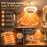 Smart 3-in-1 Bathroom Ceiling Light with PTC Heater, Ventilation Fan, 3 Color LED Lighting with Remote Control ,1H 2H 4H Timer