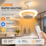 Smart 3-in-1 Bathroom Ceiling Light with PTC Heater, Ventilation Fan, 3 Color LED Lighting with Remote Control ,1H 2H 4H Timer