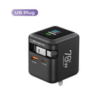 70W GaN Fast Charger with Type-C Retractable Cable 3 IN 1 PD3.0 QC4.0 PPS Fast Charging for IPhone 16 15 14 Xiaomi Tablet Laptop