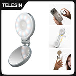 TELESIN Magnetic 360° Rotation RGB Fill Light Mini Selfie Light 3 Mode Adjustable Color Brightness for Smartphone Iphone Android
