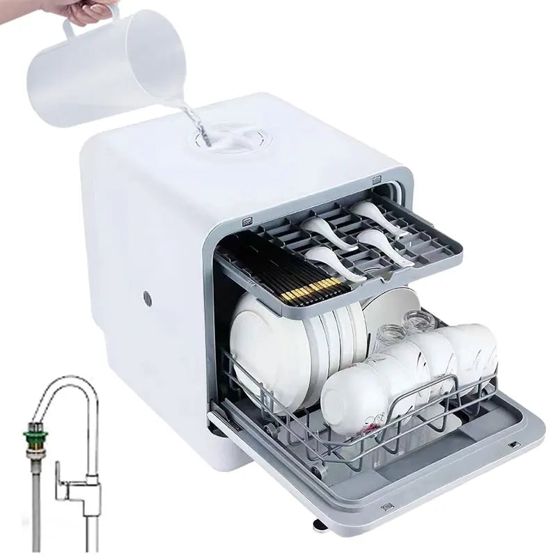 Smart Dishwasher, Home Appliance, Suitable for Hotels, Cars, and RVs, Plastic Housing