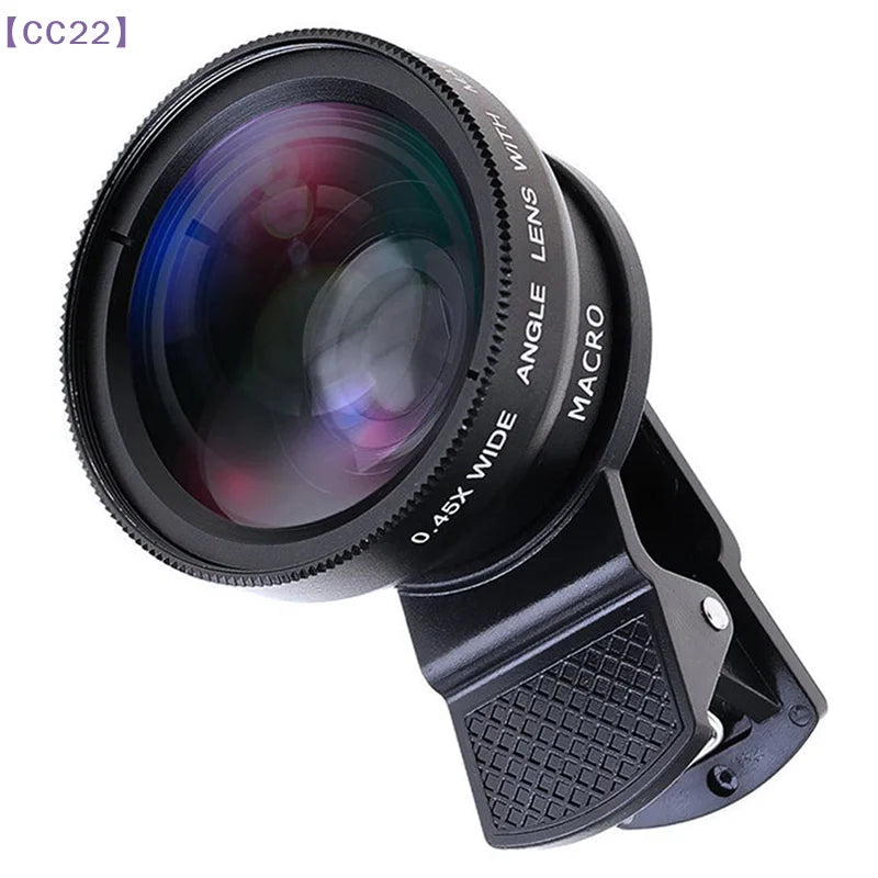 （CC22）2in1 Fisheye Phone Lens 0.45X Wide Angle Zoom Fish Eye Macro Lenses Camera Kits With Clip Lens On The Phone For Smartphone