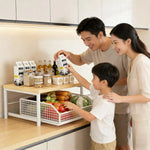 Kitchen Countertop Organizer Double Layer Organize Shelf Counter Organizer Drawer Microwave Spices Shelf Kitchen accessories