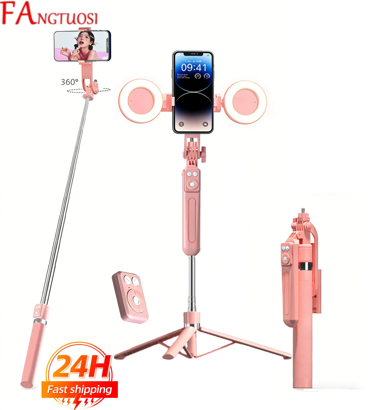 Extendable 1.7m Tripod Selfie Stick Wireless Bluetooth Remote Portable Smartphone Tripod Stand Mount For iOS Android Phone