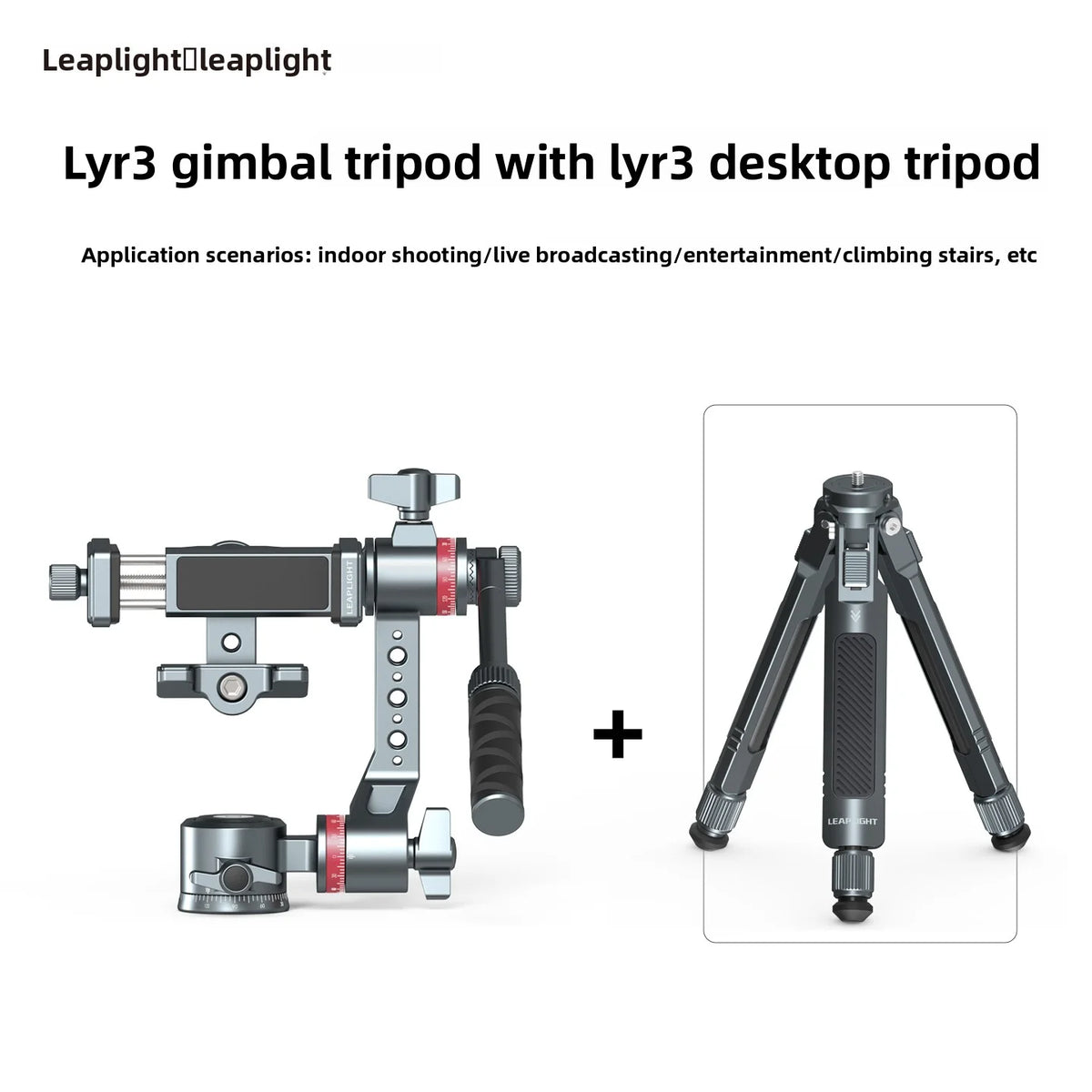 Leaplight LYR3 3-Axis Universal Phone Gimbal Stabilizer Tilt Adjustable 360 Degree Rotation for Video Recording Live Streaming
