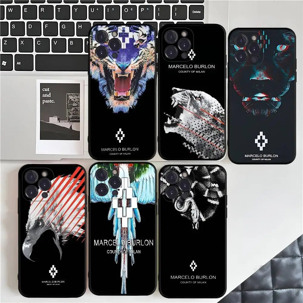Fashion Burlons Design-Marceloes Phone Case For IPhone 14 Plus 13 Mini 11 16 15 17 Pro Max Protection Shockproof